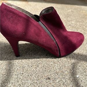 Burgundy/purple Massini heel booties